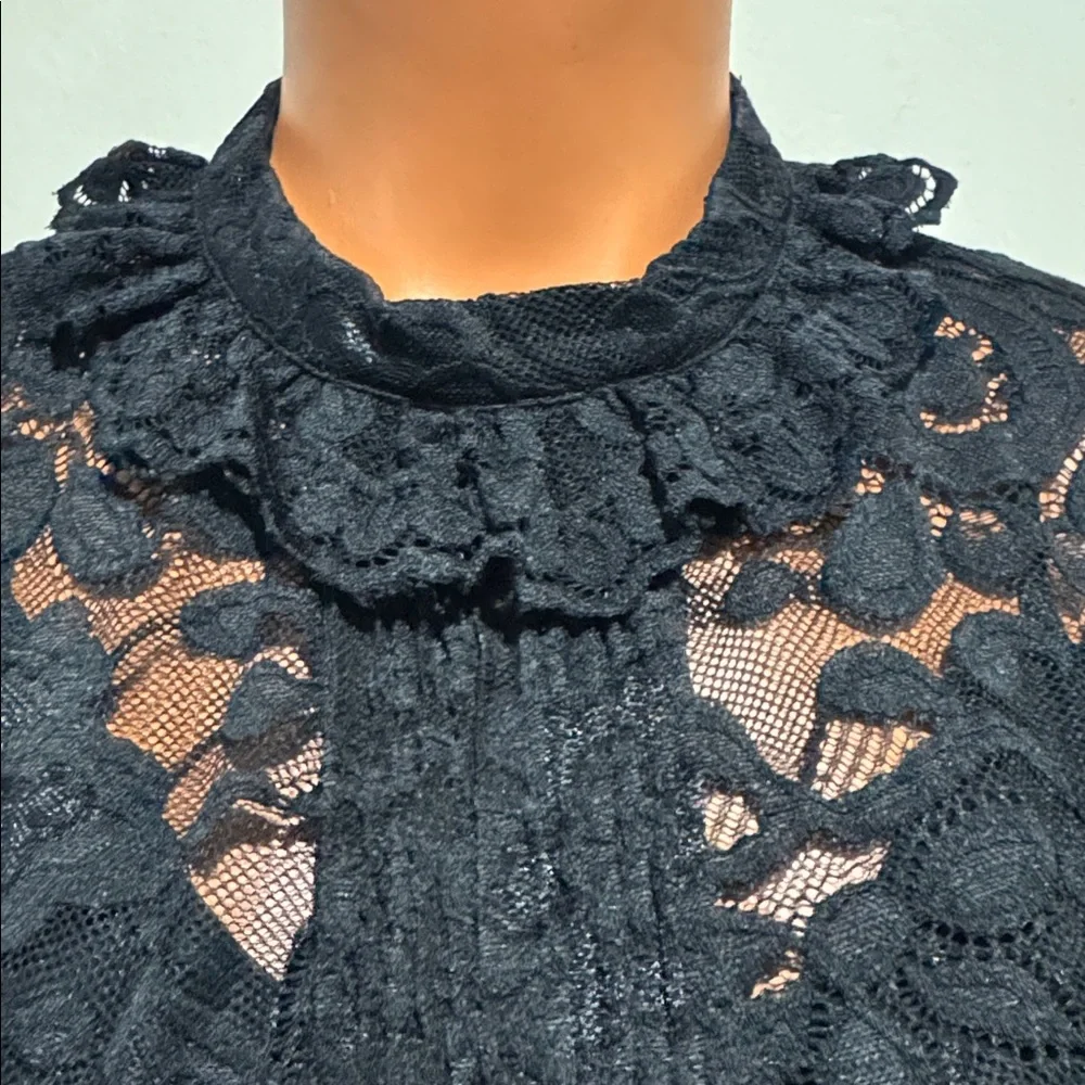 J Crew Black Lace L/S Blouse Cami 2p Set Size 10 $128 EUC Worn 1x KL